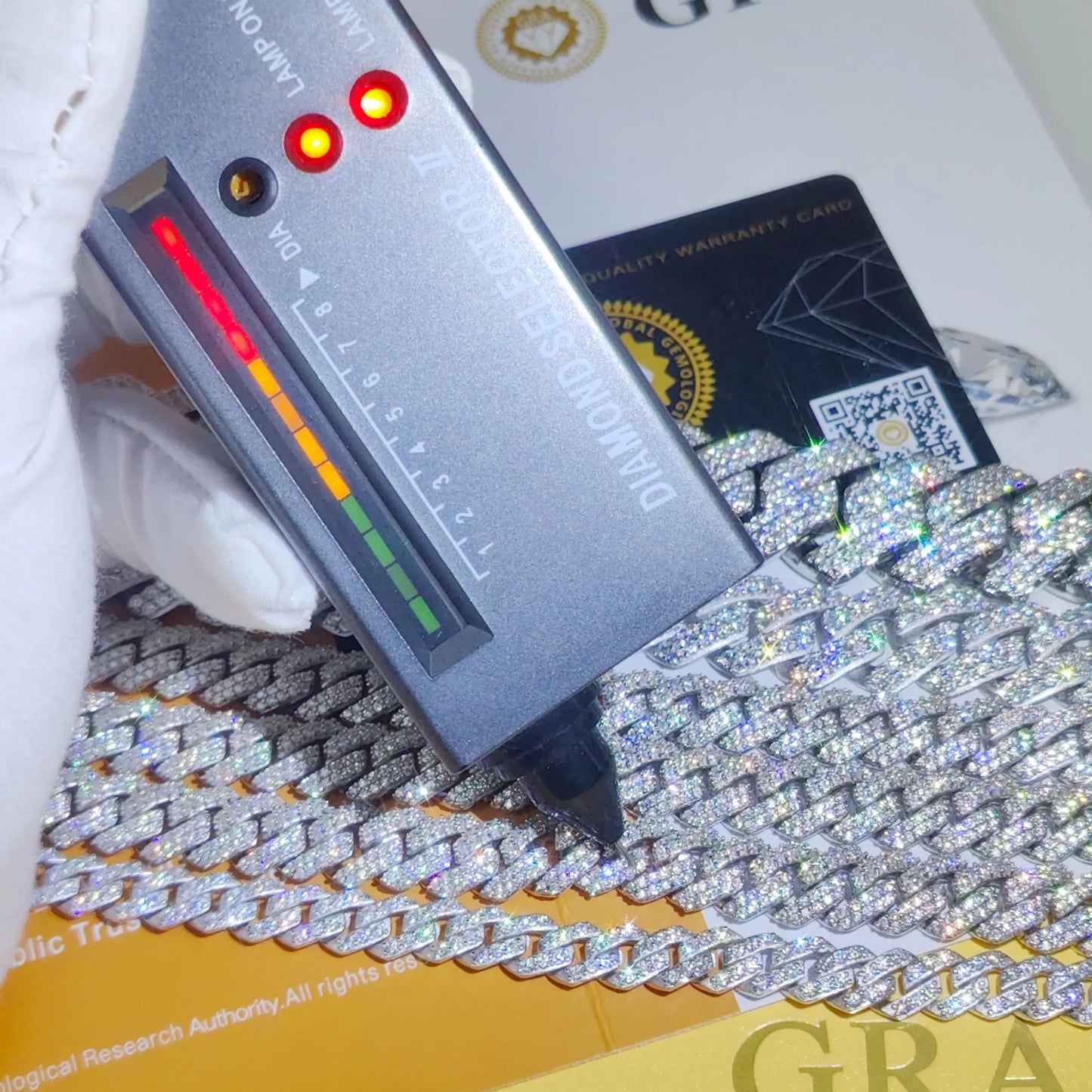 Pass Diamond Test Hip Hop Jewelry VVS1 Stone Shiny 2row 3row Men Women 925 Sterling Silver Necklace Moissanite Cuban Link Chain