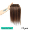 25-45cm Womens Hair Topper with Clips 100% Remy Human Hair Toppers for Thin Hair Natural Color Clip In One Piece Hair Extensions