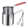 Frying Pan Set Japanese Deep Oil-saving Fryer 304 Stainless Steel High Temperature Kitchen Tempura Chicken Basket Cooking Tools