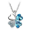 TRPOPSYN Crystal 4 Four Leaf Leaves Clover Pendant Necklaces Lover Birthday Gift Quality Fashion Jewelry Dropshipping Charm Girl