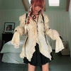 Karrram Y2k Ästhetik Spitze Hemd Grunge Gothic Unregelmäßige Blusen Fee Harajuku Bandage Hemd Vintage Lolita Kleidung Mall Goth