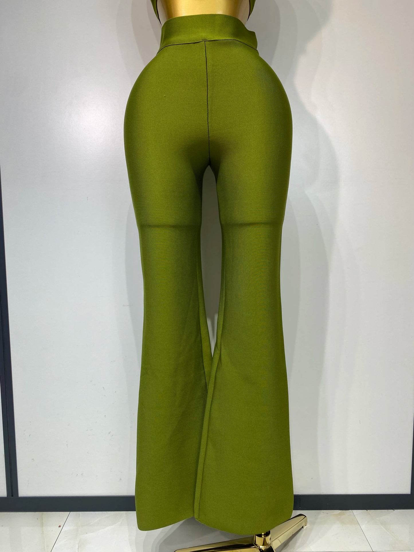 Damen Sexy Bandage Crop Top Hosen-Set Abendparty Club Luxus Geburtstag High Street Mode Elegant Luxus Geburtstags-Outfit