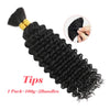 Menschenhaar zum Flechten, Tiefwellen-Bulk zum Flechten, ohne Tressen, Tief gelocktes Flechthaar für Boho Braids, brasilianisches Echthaar