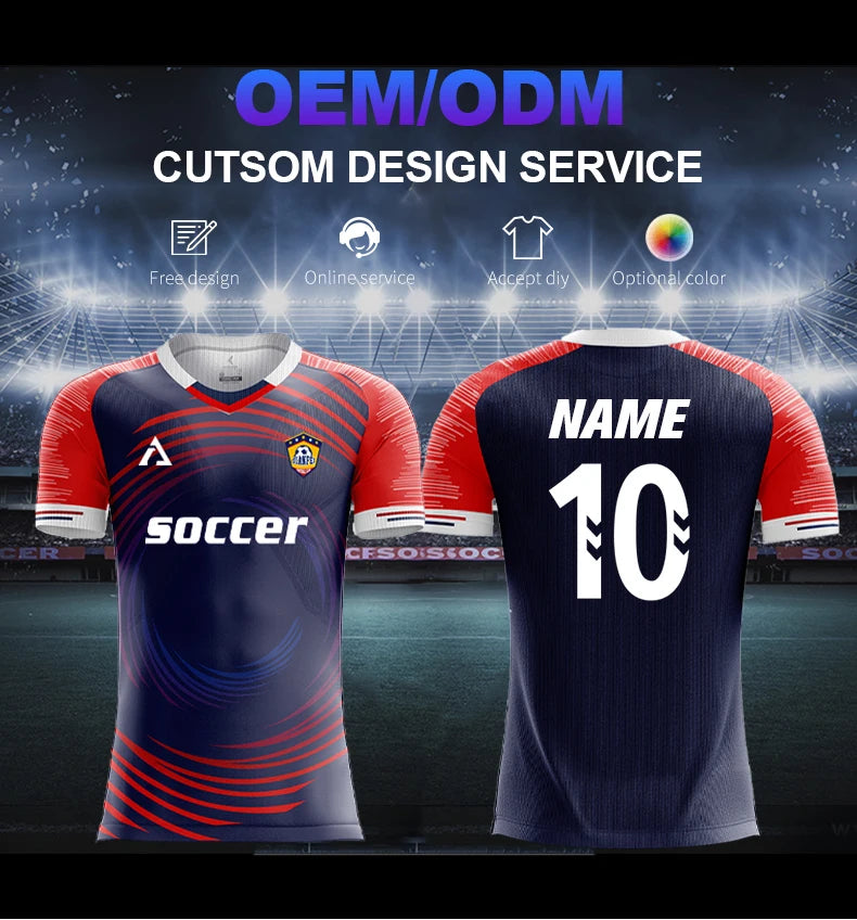 Custom Full Sublimation Player Version Football Jerseys Long Short Sleeve Football Shirt Breathable Training Soccer T shirt Men