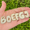 18K Vergoldet Wasserdicht Dicke Blase Alphabet Buchstabe Schlüsselbein Halskette Funkelnder Strass Ballon Initialen Schmuck