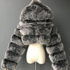 Women Warm Faux Fur Coat Winter Vintage Gradient Jacket Furry Outerwear Jackets Hooded Coats Plus Size Autumn Winter Streetwear