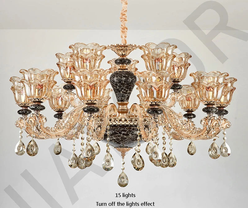 Kronleuchter Wohnzimmer Groß Luxus Kristall Lampe Esszimmer Schlafzimmer Dekoration Französischer Retro Kronleuchter Beleuchtung