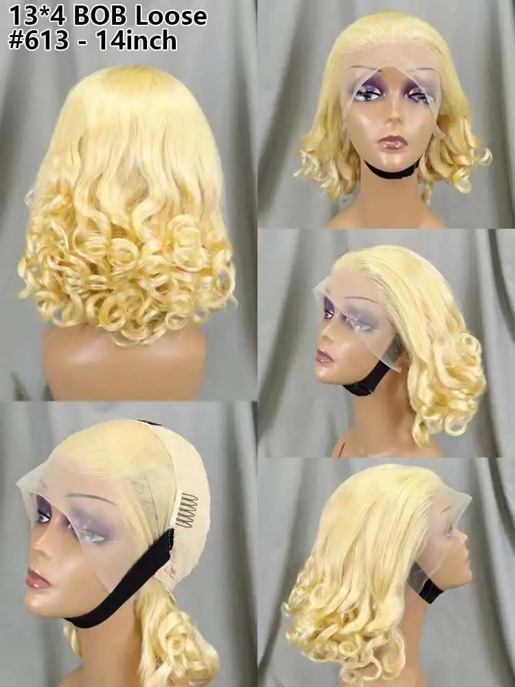 Loose Wave Human Hair Wigs for Black Women 1BT4 Color 13x4 HD Lace Frontal 200% Density Brazilian Fumi Human Hair Wigs