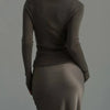 Wolfeel Freizeit Satin Damenrock Frühling Sommer Mode Locker Hoher Bund Maxi Röcke Elegant Einfacher Satin-Fischschwanzrock