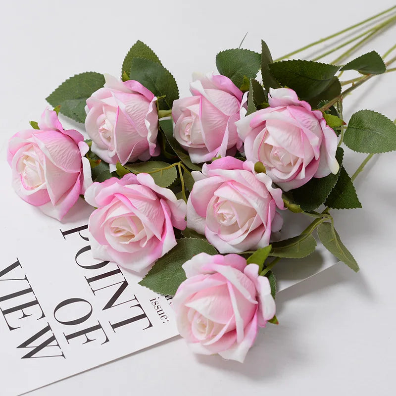 3/5/10/20 Stk. Rosen Künstliche Blumen Rosenzweig Künstliche Rote Rosen Realistische Kunstrosen für Hochzeits-Heimdekoration
