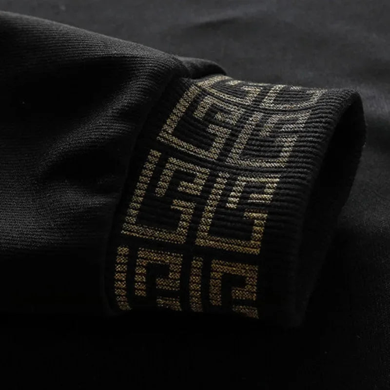 Fashion Hip Hop Halbhoher Kragen Sweatshirts Luxus-Druck Mode Vielseitiger Pullover Hoodie Soziale Nachtclub Herrenbekleidung
