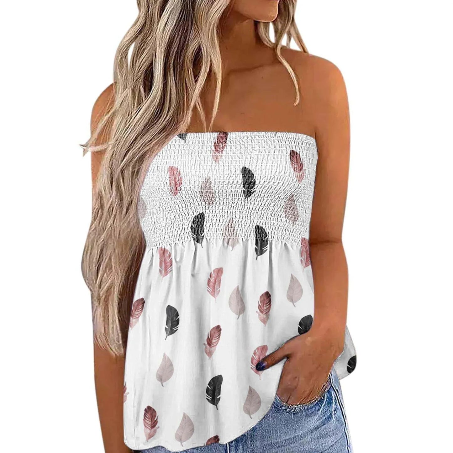 2022 Women Sexy Tube Top Summer Women Casual Tank Crop Tops Solid Color Elastic Design Backless Breathable Strapless Tops