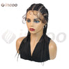 Wear and Go Glueless Wig Synthetische Vollspitzenperücke Geflochtene Perücken Jumbo Box Braids Perücke für schwarze Frauen Afrikanische Faux Locs Flechtperücke