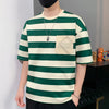 Casual Short Sleeve T Shirt Men'S For 2025 Summer Tshirt Top Tees Striped Brand Fashion HIP HOP Clothes OverSize 3XL T-Shirt