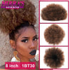 Synthetic Afro Puff Drawstring Ponytail Hair Bun 10 Inch Short Afro Kinkys Curly Afro Bun Extension Hairpieces Large Size