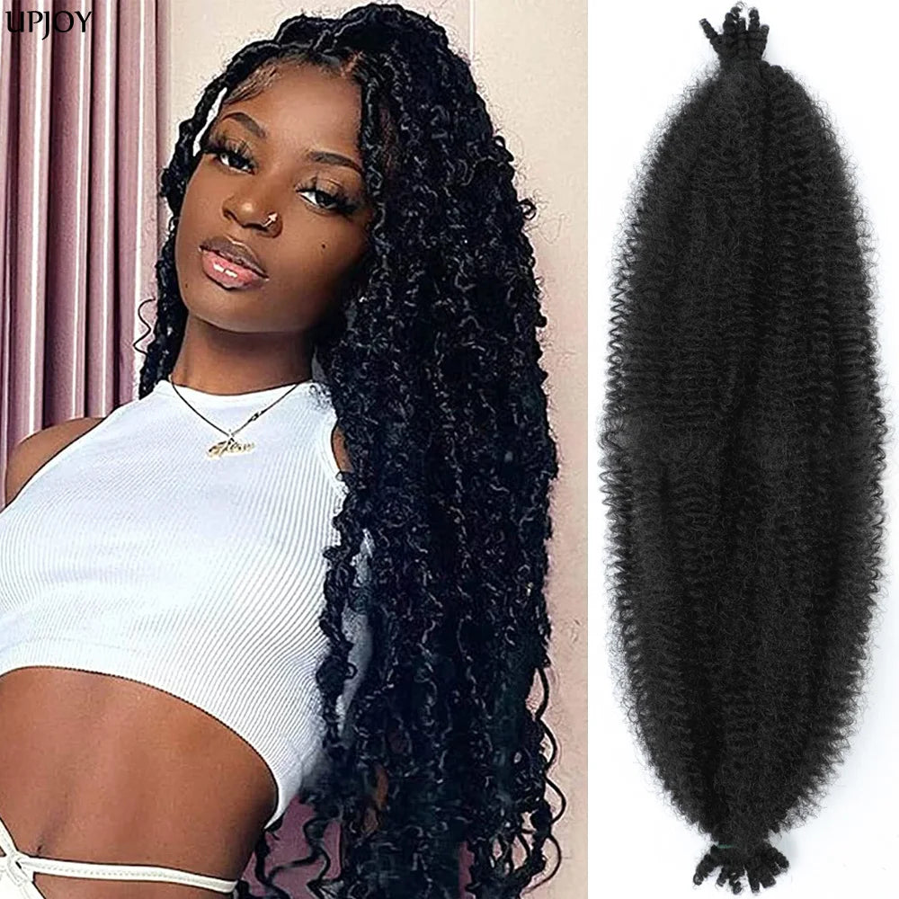 24 Zoll Kinky Afro Springy Braiding Crochet Hair 18 Zoll Marley Kinky Crochet Braids Hair Soft Afro Kinky Twist Crochet Braid Hair