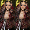 1B/99J/27 Black hair with red blonde Highlight 5x5 Hd Lace Closure Body Wave Wig Human Hair Brazilian Glueless Wig Ready To Wear