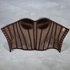 Women Mesh Corset Bustier With Cups Overbust Tight Shaping Tops Strapless Transparent Bodice Slimm Waist Wedding Lace Up Boned