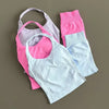 2 Pieces Sports Set Women Backless Halter Tops High Waist Seamless Hight Stretch Shorts Gym Suit Sportswear Workout Sets