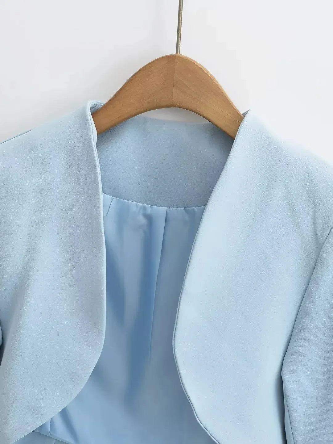 2023 Herbst V-Ausschnitt Offene Nähte Cropped Blazer Damen Langarm Kurze Anzüge Mode Oberbekleidung