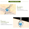 ZDADAN 925 Silver Blue Crystal Necklace Chain For Women Wedding Jewelry