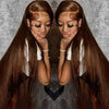 Bone Straight 13x6 Lace Frontal Wig 18-46 Inch 220 Density #4 Chocolate Brown HD Lace Front Brazilian Human Hair Wig For Women