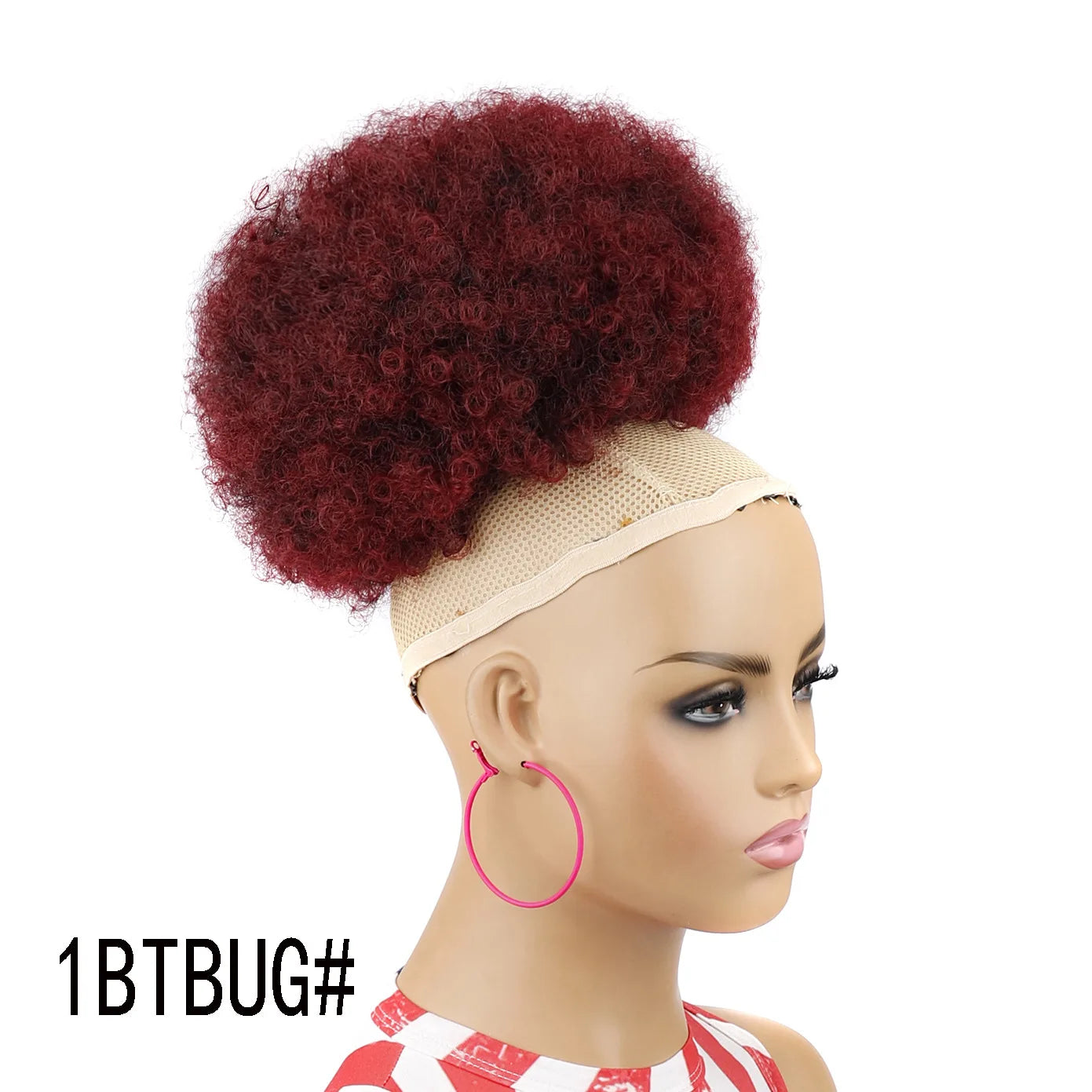 Synthetic Afro Puff Drawstring Ponytail Hair Bun 10 Inch Short Afro Kinkys Curly Afro Bun Extension Hairpieces Large Size