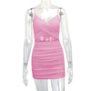 Women Sexy Cutout Bodycon Dress Euro Style Cross Back Straps Hollow Out Nightclub Party Evening Outfit Slim Fit Stretchy Dress