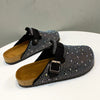 Kristallige klobige Outdoor-Slipper Schuhe Sommer Clogs Damen Hausschuhe Pantofle Luxus Slides Med Strand Designer Flip Flops