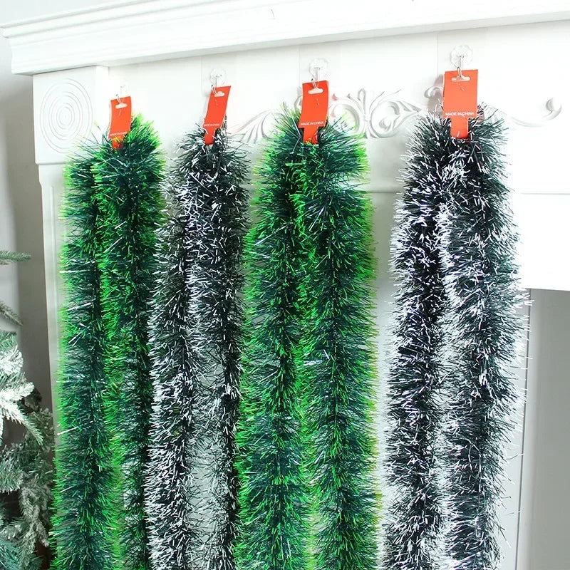 Christmas Tinsel Ribbons Green Cane Ribbon Garland Xmas Tree Hanging Pendent Wreath Ornament Home Party Decor Supplies Wholesale