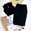 2Pcs/Set Women's Crew Neck Sleeveless Vest + Split Skirt Two-Piece Suit Casual Female Clothes Tank Top Short Skirt Outfit