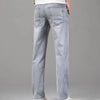 Sommer elastische Herrenjeans Mode Grau Bequeme Business Straight Stretch Baumwolle Casual Denim Hose Marke Männliche Dünne Hosen