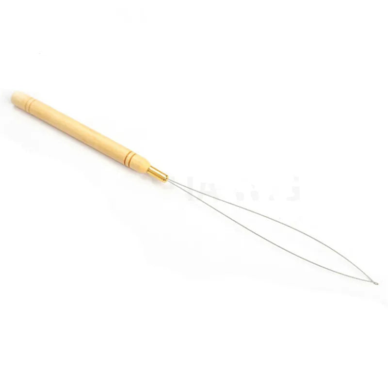 1pcs Wooden Crochet Dreadlocks Braid Needle Feather Wig Hook Needles Threader Knitting Hair Crochet Needles Hair Extension Tools
