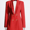 TWOTWINSTYLE Solider Blazer mit Aushöhlungen für Damen, Schalkragen, Langarm-Tunika, gespleißter Knopf, Temperament-Blazer Weiblich KJA501707