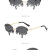 New personalised rimless sunglasses male Europe and the United States prom weird trend of irregular tears sunglasses female