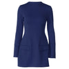 Hugcitar 2024 Frühling O-Ausschnitt Langarm Uni Patchwork Reißverschluss Sexy Bodycon Minikleid Damen Mode Outfits Geburtstagsparty Y2K