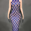 Sparkly Rhinestones Sleeveless Long Dress Elegant Dark Mesh Celebrate Evening Wedding Prom Gown Birthday Dress Photograph Wear
