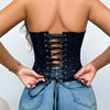 Hollow Out Corset Tops Irregular Hem Fishbone Underbust Top Slim Bandage Shapewear Bustier Korset Costumes Evening Party Corset