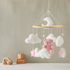 Baby-Kinderbett-Mobile-Rassel-Spielzeug 0-12 Monate Säugling Weicher Filz Teddy Samt Rosa Bär Bettglocke Hängendes Spielzeug Halterung Babybett Mädchen Spielzeug