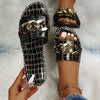 Women Slippers Fashion Sexy Chain Lock Solid Color Plus Size Sandals New Style Roman Style Flat Slippers Outdoor Slides Women