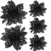 5 Stück 14,5 cm Glitzer künstliche Weihnachtsblumen fröhliche Weihnachtsbaumdekoration Neujahrsornamente gefälschte Blumen Weihnachten Natal