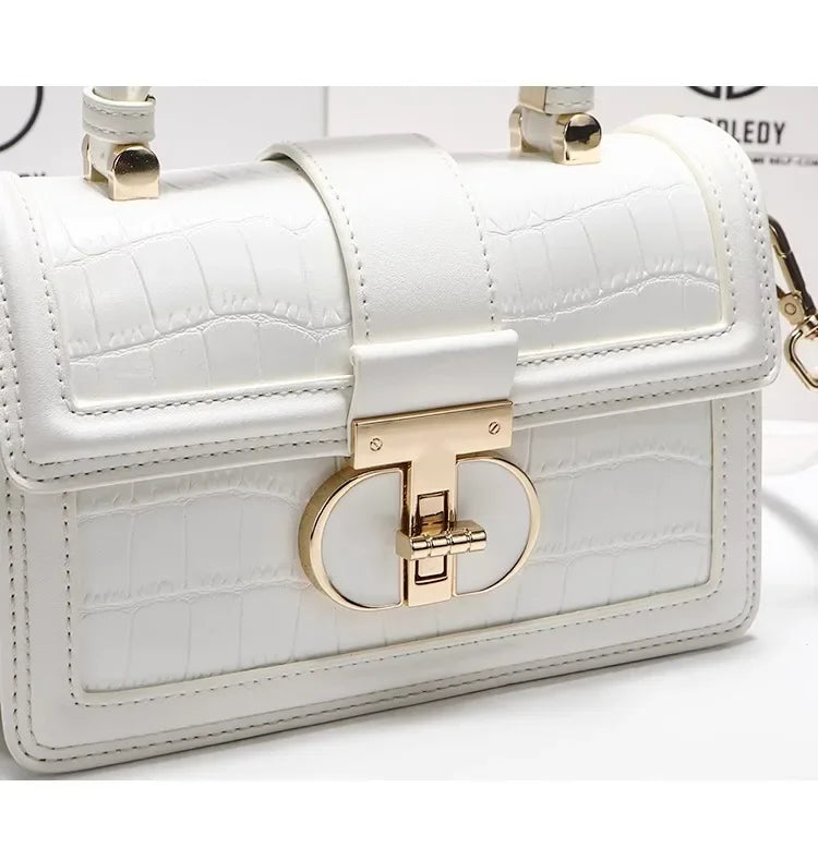 Luxuriöse Designer-Taschen mit hochwertigem Alligator-Prägeleder und zartem Metalldesign, tragbare Umhängetasche für Damen