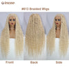 Boho Box Braided Wigs, gelocktes Kunsthaar, volle Lace-Front-Perücken für schwarze Frauen, Goddess Locs Braid Wig, Bohemian Box Braid Wig