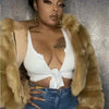 Women Warm Faux Fur Coat Winter Vintage Gradient Jacket Furry Outerwear Jackets Hooded Coats Plus Size Autumn Winter Streetwear