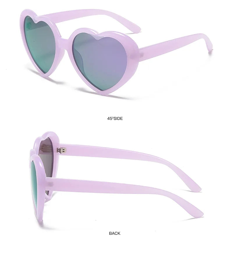 Neue herzförmige polarisierte Sonnenbrille für Damen, modisch, süß, Retro, Vintage, Verlaufs-Sonnenbrille, UV400-Schutz, Unisex-Brille
