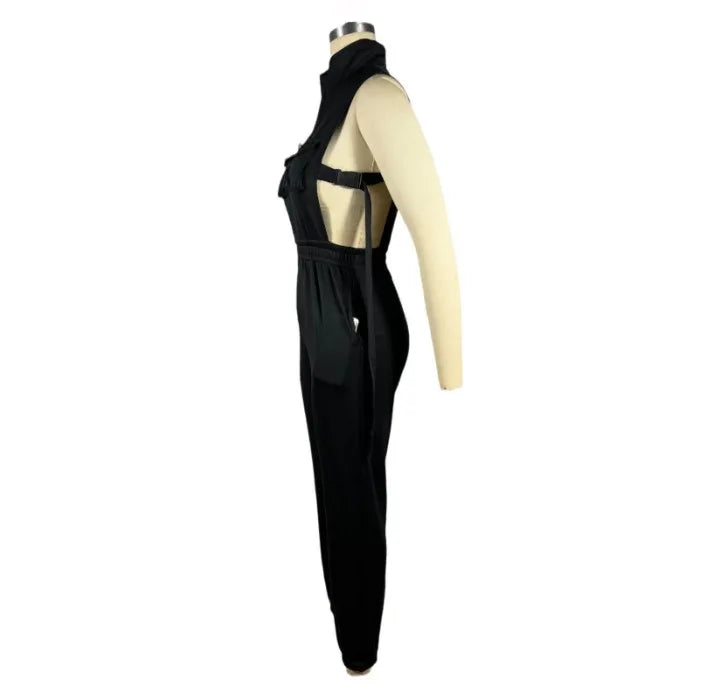 Jumpsuits für Damen 2024 Sommer Sexy Spicy Girl Seitenknopf Reißverschluss Ärmellos 4 Taschen Jumpsuit Streetwear Fashion Overalls
