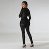 Sexy Mesh Patchwork Transparenter Club-Bodycon-Jumpsuit für Damen, durchsichtiger Einteiler-Overall, Clubwear, Party-, Geburtstagsoutfits