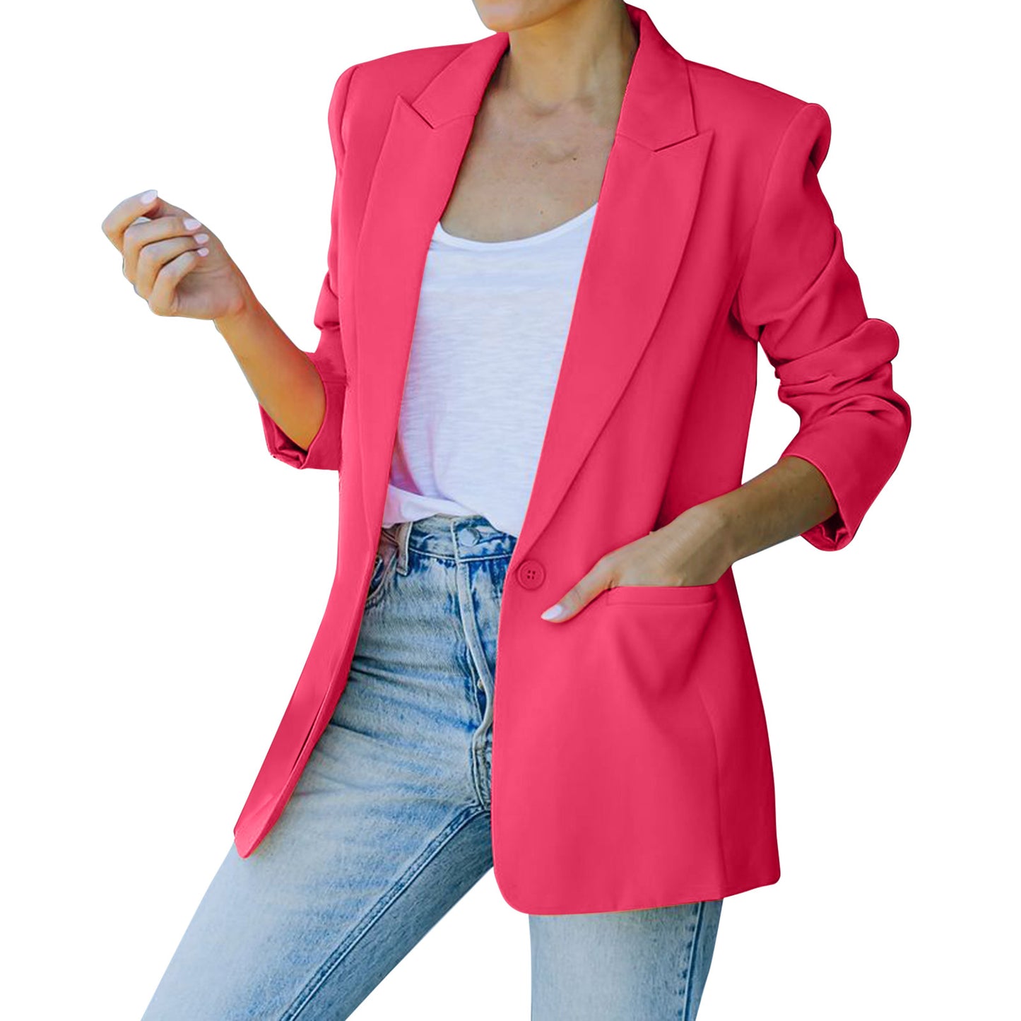 Autumn Pink Blazer Women Slim Elegant Blazers Jacket Women's Buttons Double Breasted Blazer Office Ladies Work Coats Jacket