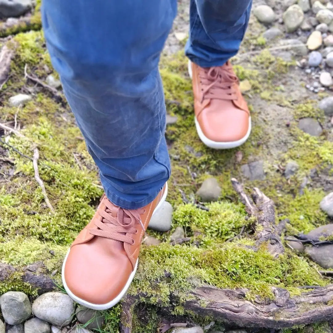 HOBIBEAR Minimalistische Schuhe für Herren und Damen, weite Zehenbox, Barfuß-Schuhe, Zero Drop, Freizeit-Sneaker aus Kunstleder, leichte Walking-Sneaker