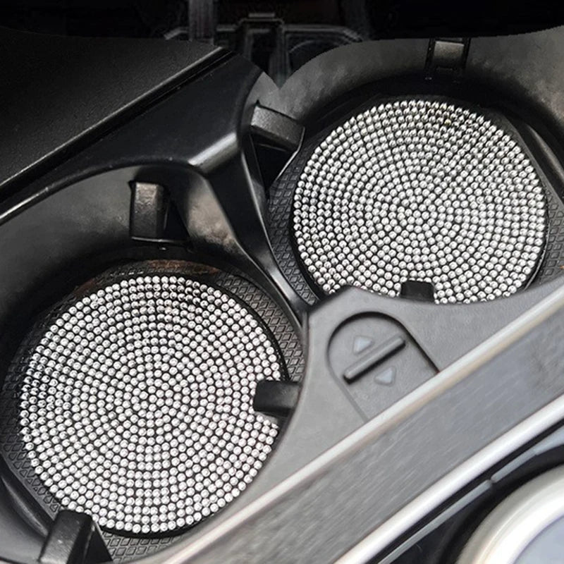 2 Stück Auto-Anti-Rutsch-Wassertassenuntersetzer Diamant Auto Untersetzer Wassertassen-Einsatzuntersetzer Pads Universelle Auto-Getränkehalter Innenzubehör